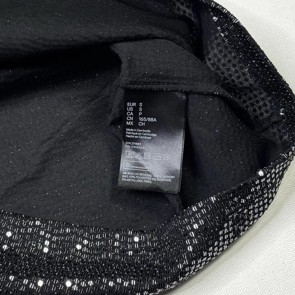 H&M Divided Dress Women’s Small Sequin Black Silver Mini Evening - Picture 4 of 8
